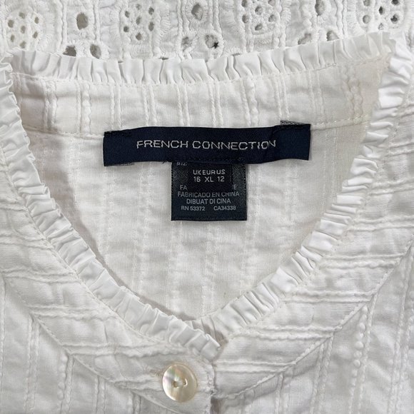 FRENCH CONNECTION - Arpina Lace Mix Button Front Dress - 71SAZ - Size 12 (NWOT) - Picture 7 of 8